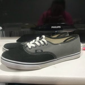 Black and grey low vans
